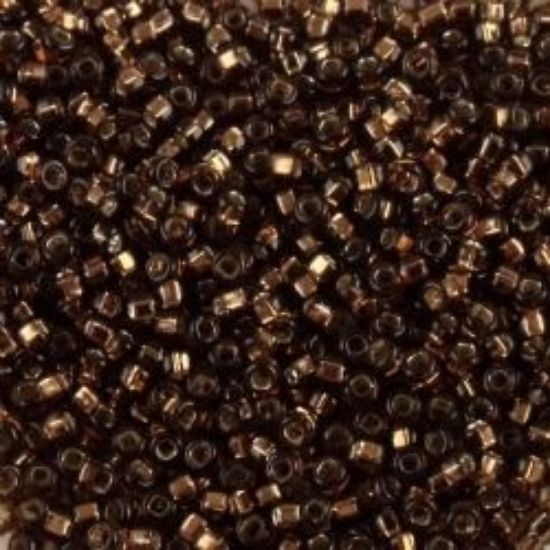 Picture of Size 15 Seed Bead, Silver-Lined Dark Brown #5D, Approximately 25 Grams