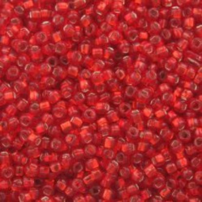 Picture of Size 15 Seed Bead, Silver-Lined Red #11, Approximately 25 Grams