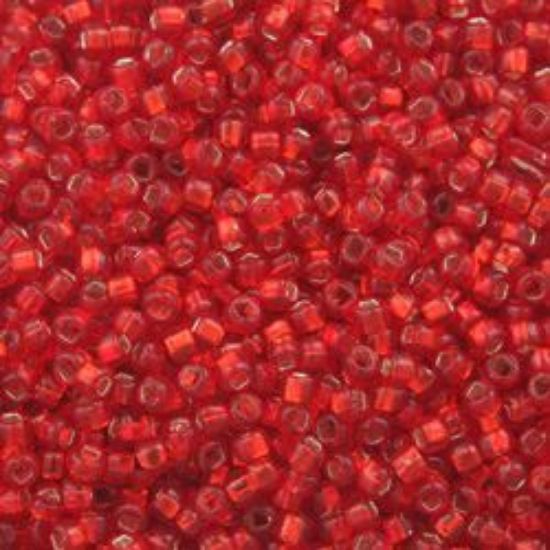 Picture of Size 15 Seed Bead, Silver-Lined Red #11, Approximately 25 Grams
