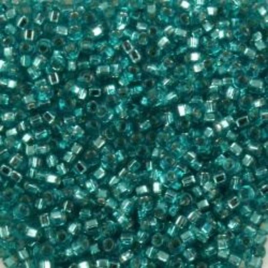 Picture of Size 15 Seed Bead, Silver-Lined Green Aqua #17C, Approximately 25 Grams