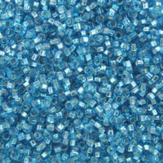 Picture of Size 15 Seed Bead, Silver-Lined Aqua #18, Approximately 25 Grams
