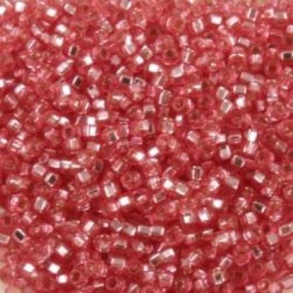 Picture of Size 15 Seed Bead, Silver-Lined Dark Pink #23B, Approximately 25 Grams
