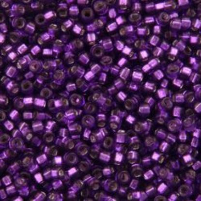 Picture of Size 15 Seed Bead, Silver-Lined Purple #26, Approximately 25 Grams