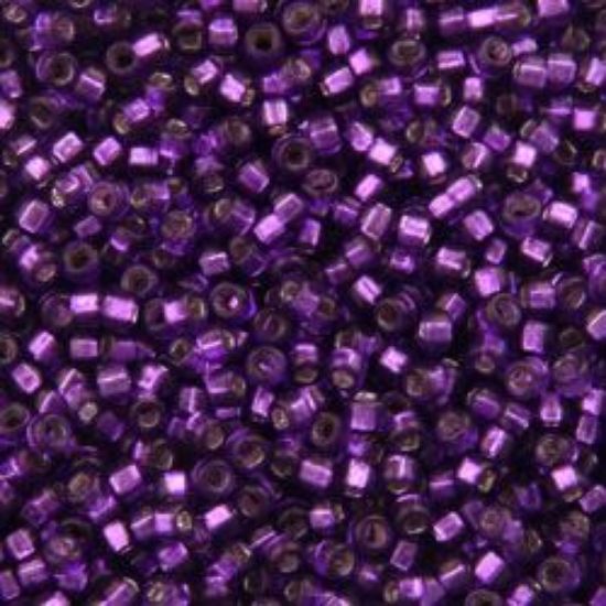 Picture of Size 15 Seed Bead, Silver-Lined Purple #26, Approximately 25 Grams