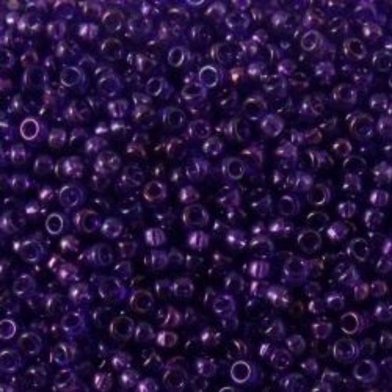 Picture of Size 15 Seed Bead, Rose-Lined Cobalt #299, Approximately 25 Grams