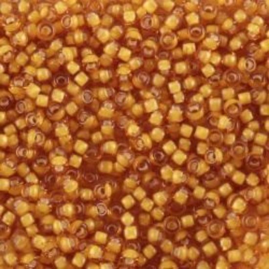 Picture of Size 15 Seed Bead, Topaz Color-Lined Beige #327N, Approximately 25 Grams