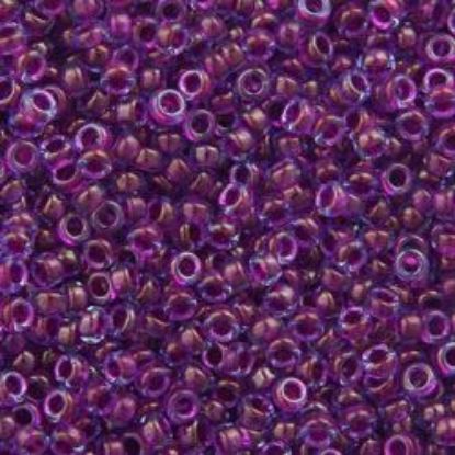 Picture of Size 15 Seed Bead, Blue Color-Lined Purple #352, Approximately 25 Grams