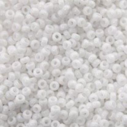 Picture of Size 15 Seed Bead, Opaque White #402, Approximately 25 Grams