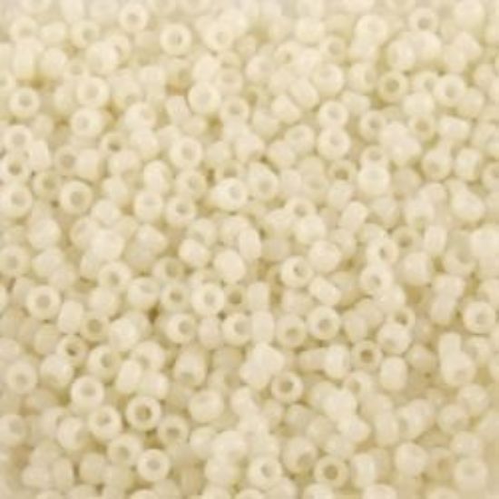 Picture of Size 15 Seed Bead, Opaque Light Bone #402C, Approximately 25 Grams
