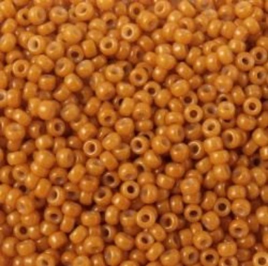 Picture of Size 15 Seed Bead, Opaque Candied Yam #403C, Approximately 25 Grams