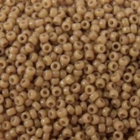 Picture of Size 15 Seed Bead, Opaque Mocha #403E, Approximately 25 Grams