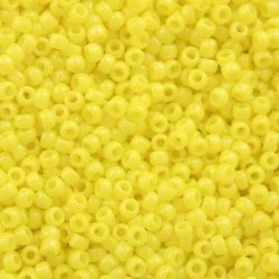Picture of Size 15 Seed Bead, Opaque Lemon Yellow #404, Approximately 25 Grams