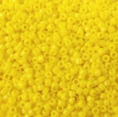Picture of Size 15 Seed Bead, Opaque Dark Yellow Matte #404A, Approximately 25 Grams