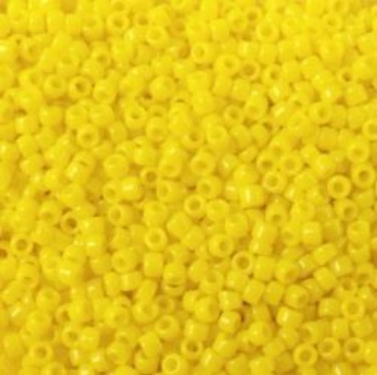Picture of Size 15 Seed Bead, Opaque Dark Yellow Matte #404A, Approximately 25 Grams