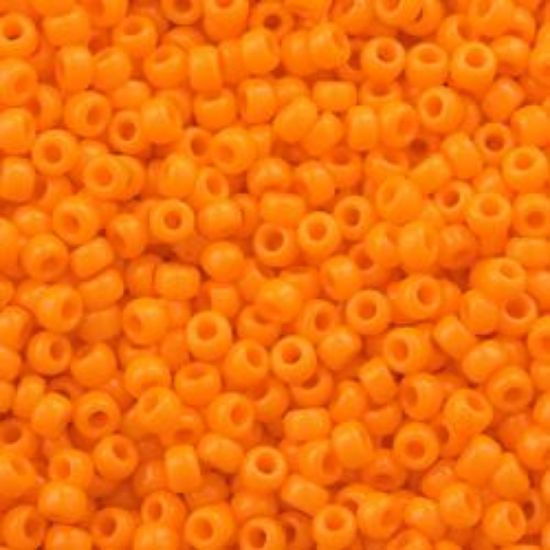 Picture of Size 15 Seed Bead, Opaque Orange #405, Approximately 25 Grams