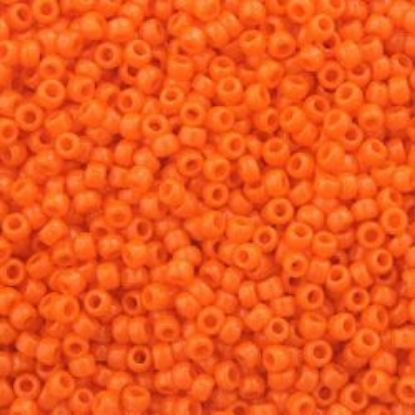 Picture of Size 15 Seed Bead, Opaque Red Orange #406, Approximately 25 Grams