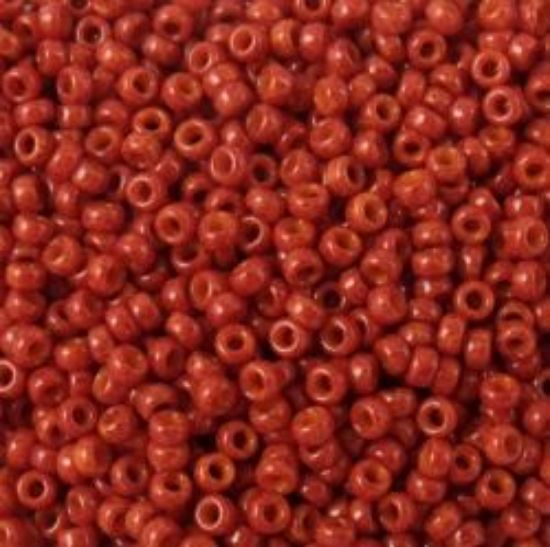 Picture of Size 15 Seed Bead, Opaque Paprika #406C, Approximately 25 Grams
