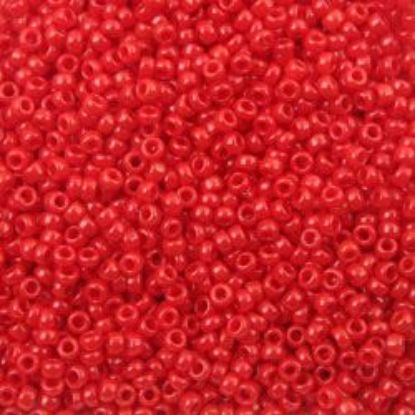 Picture of Size 15 Seed Bead, Opaque Cranberry #407A, Approximately 25 Grams