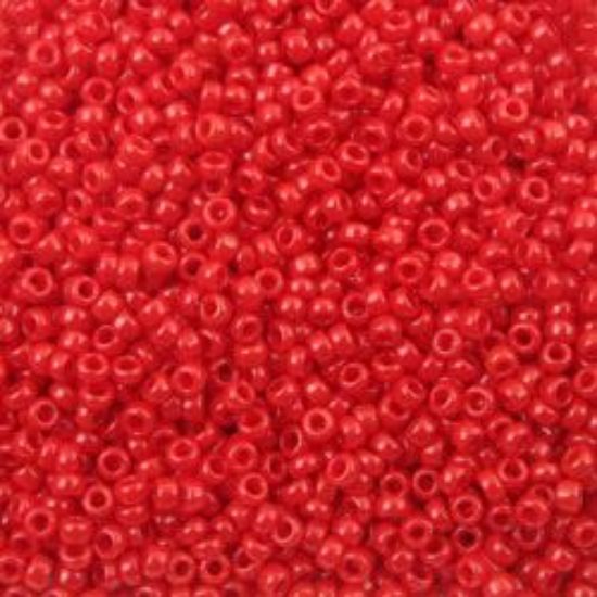 Picture of Size 15 Seed Bead, Opaque Cranberry #407A, Approximately 25 Grams