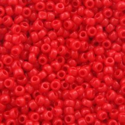 Picture of Size 15 Seed Bead, Opaque Red #408, Approximately 25 Grams