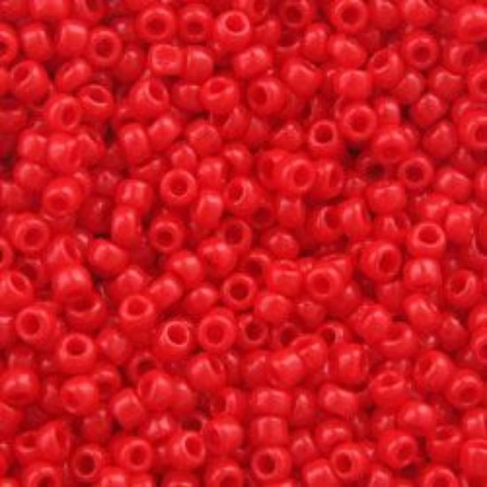 Picture of Size 15 Seed Bead, Opaque Red #408, Approximately 25 Grams