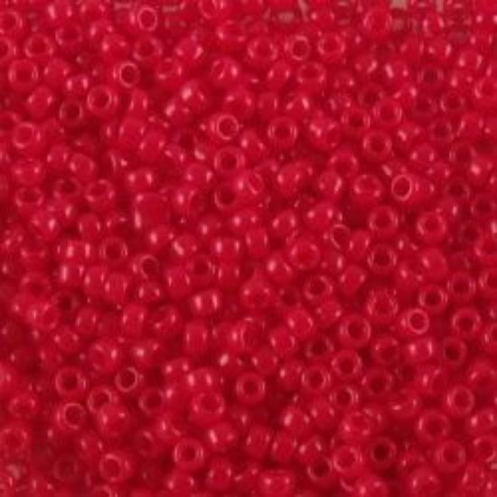 Picture of Size 15 Seed Bead, Opaque Dark Red #408A, Approximately 25 Grams