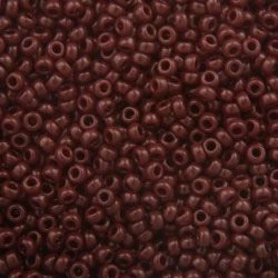 Picture of Size 15 Seed Bead, Opaque Dark Brown #409, Approximately 25 Grams