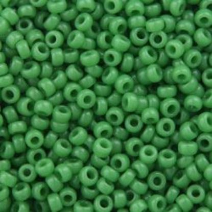 Picture of Size 15 Seed Bead, Opaque Green #411, Approximately 25 Grams