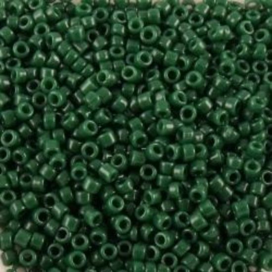Picture of Size 15 Seed Bead, Opaque Medium Green #411B, Approximately 25 Grams