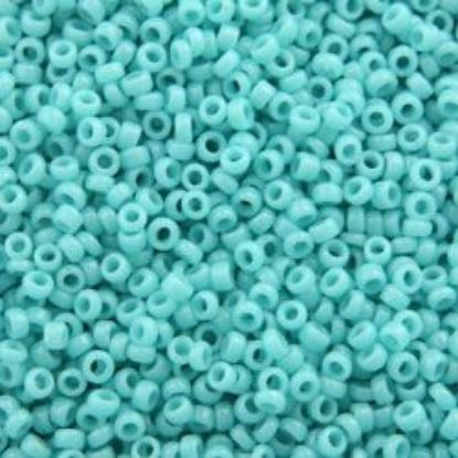 Picture of Size 15 Seed Bead, Opaque Medium Turquoise #412, Approximately 25 Grams