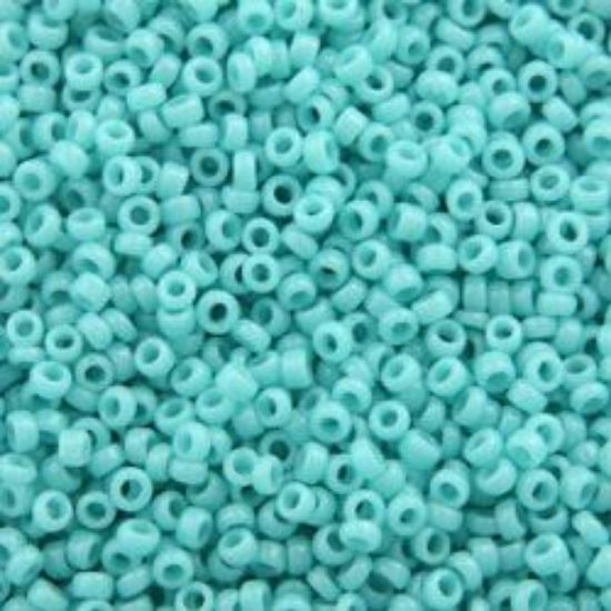 Picture of Size 15 Seed Bead, Opaque Medium Turquoise #412, Approximately 25 Grams