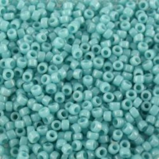 Picture of Size 15 Seed Bead, Opaque Turquoise #412D, Approximately 25 Grams