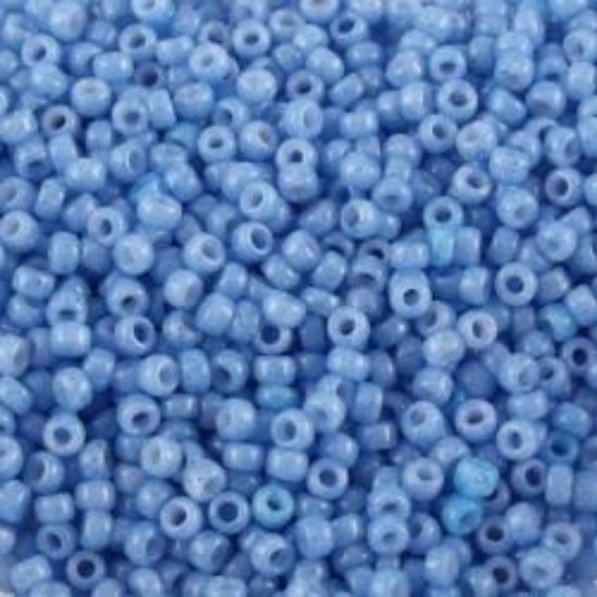 Picture of Size 15 Seed Bead, Opaque Medium Blue #413B, Approximately 25 Grams