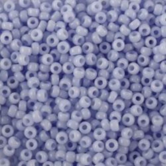 Picture of Size 15 Seed Bead, Opaque Powder Blue #413C, Approximately 25 Grams