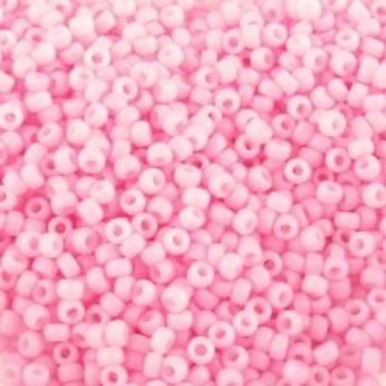 Picture of Size 15 Seed Bead, Opaque Bright Pink #415, Approximately 25 Grams