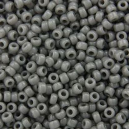 Picture of Size 15 Seed Bead, Opaque Grey #416, Approximately 25 Grams