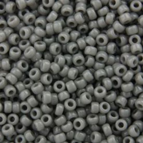 Picture of Size 15 Seed Bead, Opaque Grey #416, Approximately 25 Grams