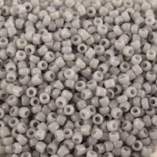 Picture of Size 15 Seed Bead, Opaque Light Grey #416A, Approximately 25 Grams
