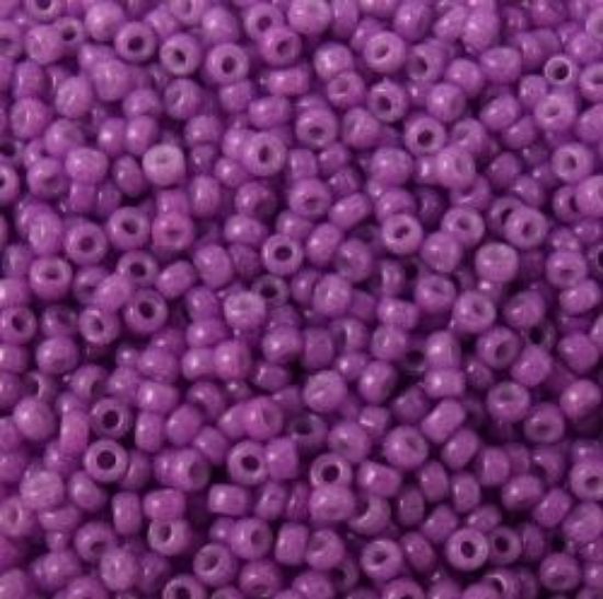 Picture of Size 15 Seed Bead, Opaque Bright Purple  #419A, Approximately 25 Grams