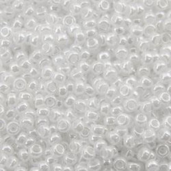 Picture of Size 15 Seed Bead, Opaque Lustre White Pearl #420, Approximately 25 Grams