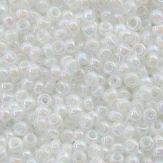 Picture of Size 15 Seed Bead, Opaque Lustre White Pearl #420A, Approximately 25 Grams