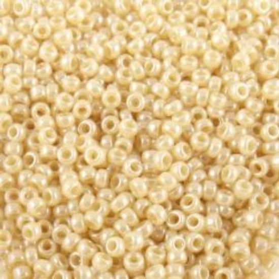 Picture of Size 15 Seed Bead, Opaque Lustre Antique Bone Pearl #421C, Approximately 25 Grams