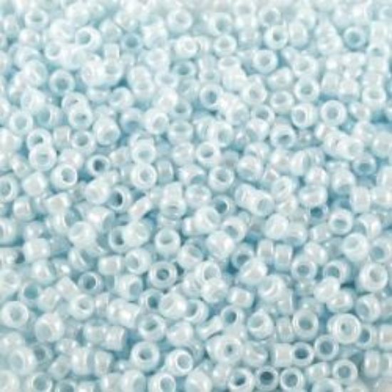 Picture of Size 15 Seed Bead, Opaque Lustre Baby Blue Pearl #430, Approximately 25 Grams