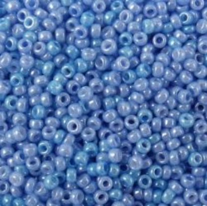Picture of Size 15 Seed Bead, Opaque Lustre Baby Blue #430G, Approximately 25 Grams