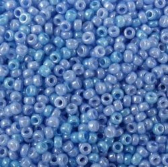 Picture of Size 15 Seed Bead, Opaque Lustre Baby Blue #430G, Approximately 25 Grams