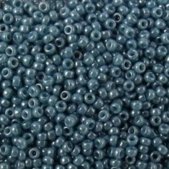 Picture of Size 15 Seed Bead, Opaque Lustre Mallard Blue #430K, Approximately 25 Grams