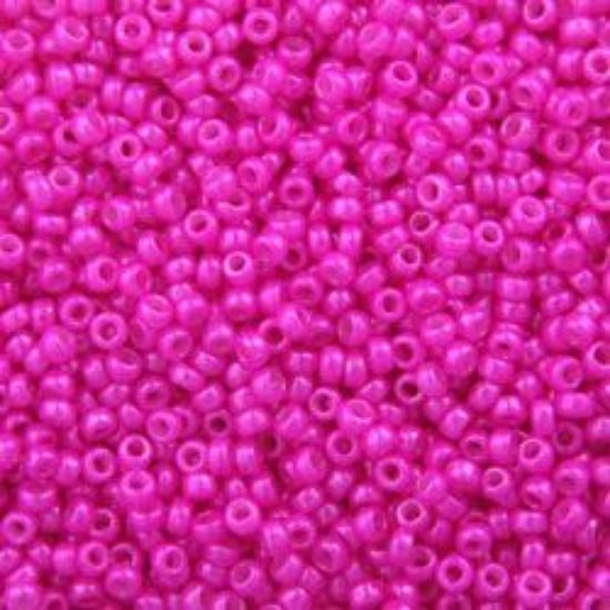Picture of Size 15 Seed Bead, Opaque Lustre Hot Pink #435, Approximately 25 Grams