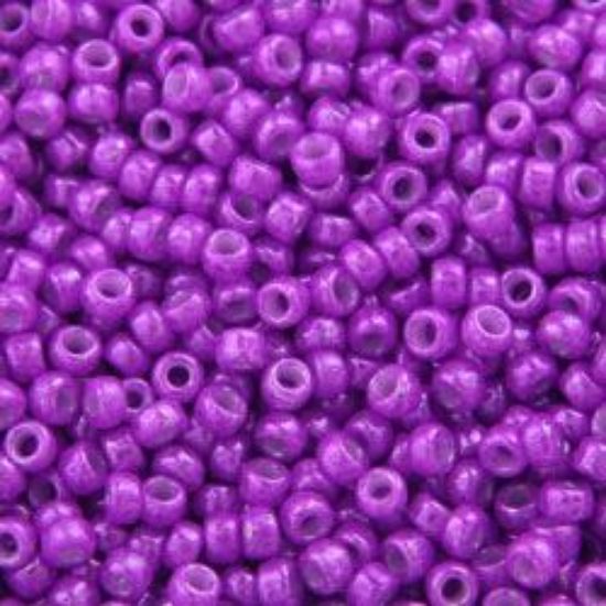 Picture of Size 15 Seed Bead, Opaque Lustre Red Purple #438, Approximately 25 Grams