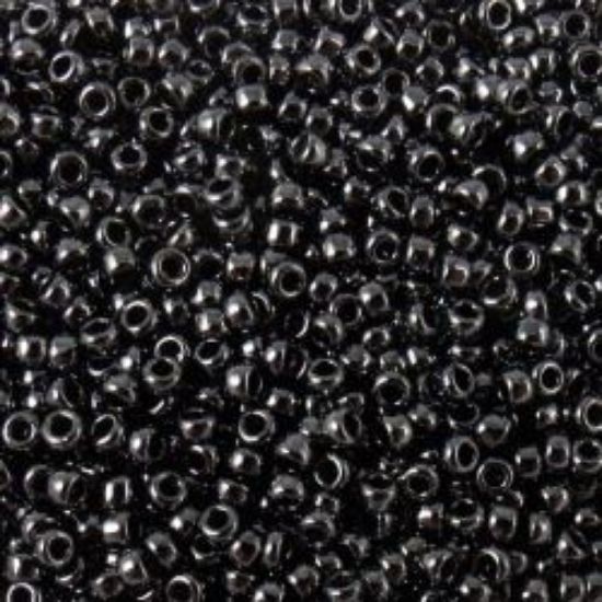 Picture of Size 15 Seed Bead, Metallic Hematite Iris #451, Approximately 25 Grams