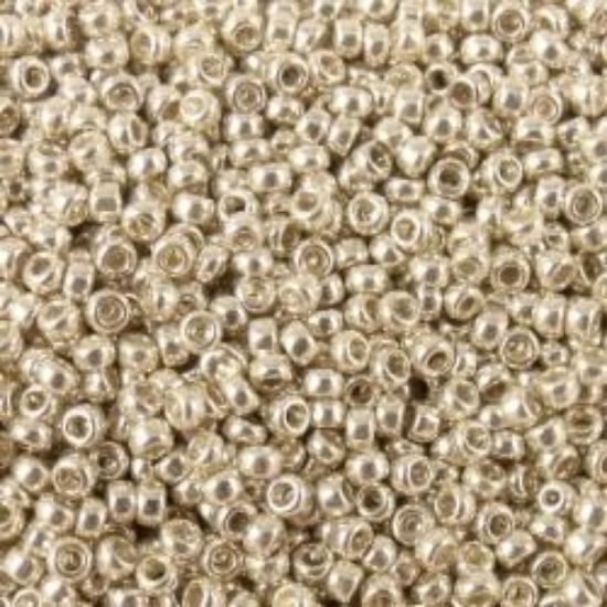 Picture of Size 15 Seed Bead, Galvanized Silver #470, Approximately 25 Grams